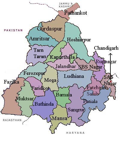 Punjab Districts Map